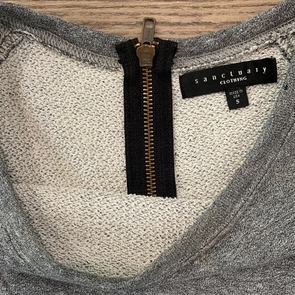 Sanctuary Women's Small Gray Sweatshirt Dress with Exposed Zipper Skater 90s - Picture 2 of 4